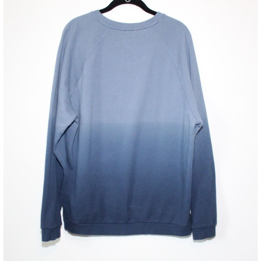 Marine Layer Dip Dye Raglan Sweathshirt Ombre Blue Crew Men's Size XL H14195 - Picture 10 of 11